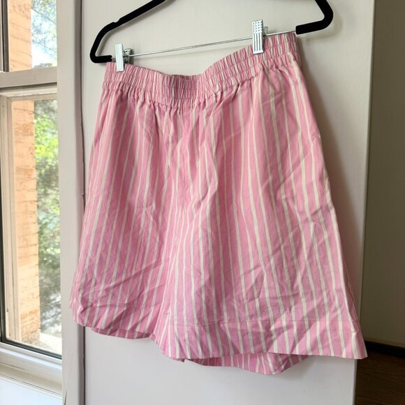 New Marimekko Jokapoika Shorts Pink White Striped Long Boxer Shorts Size Large - Picture 3 of 12